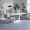 Bloomsbury White Glass Dining Set - Romi Faux Leather Dining Chair
