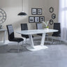 Bloomsbury White Glass Dining Set - Romi Faux Leather Dining Chair