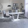 Bloomsbury White Glass Dining Set - Romi Faux Leather Dining Chair