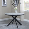Bologna 4 Seater Round Dining Table with Black Spider Legs