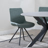 Boden Green Fabric Swivel Dining Chair with Black Legs
