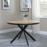 Bologna 4 Seater Round Dining Table with Black Spider Legs