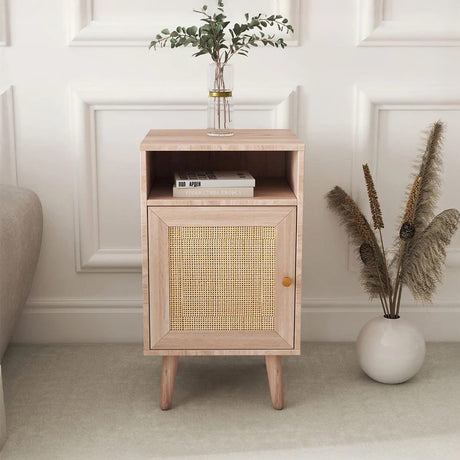 Brittany Woven Rattan 1 Door Bedside Table
