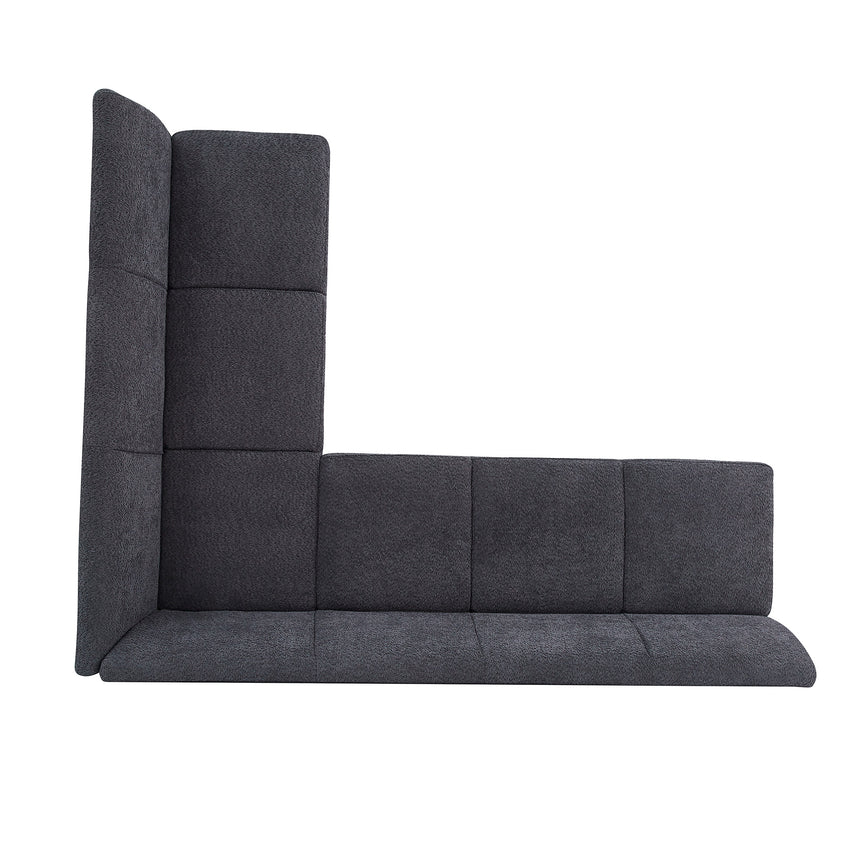 Bronx Corner Dining Bench - Dark Grey Fabric - RHF