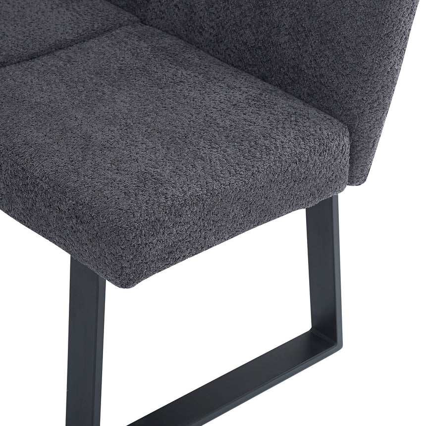Bronx Corner Dining Bench - Dark Grey Fabric - RHF