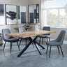 Bologna Industrial Oak Effect Dining Set with Spider Legs - Rovereto Dark Grey Fabric Dining Chair