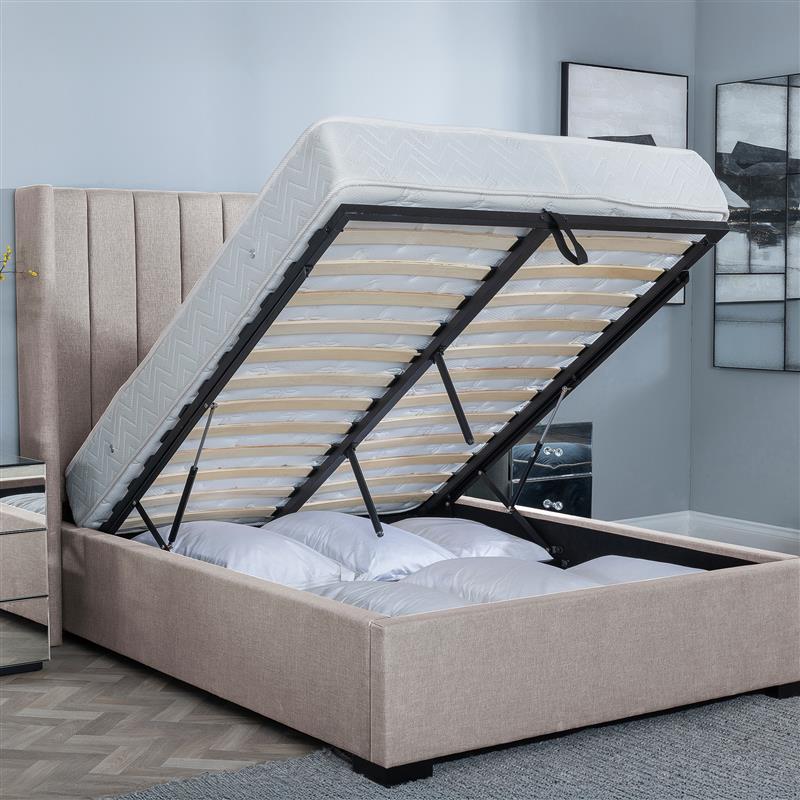 Avola Boucle Fabric Ottoman Storage Bed