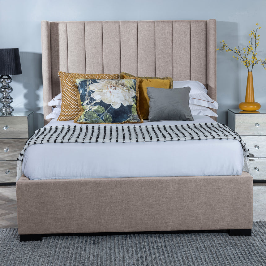 Avola Boucle Fabric Ottoman Storage Bed