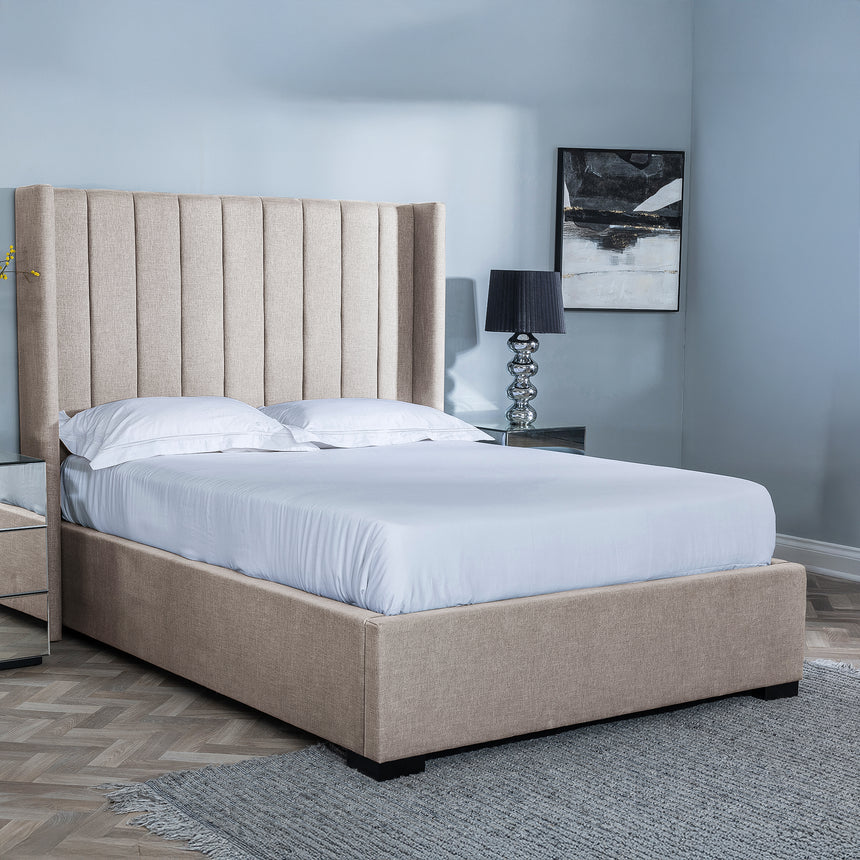 Avola Boucle Fabric Ottoman Storage Bed