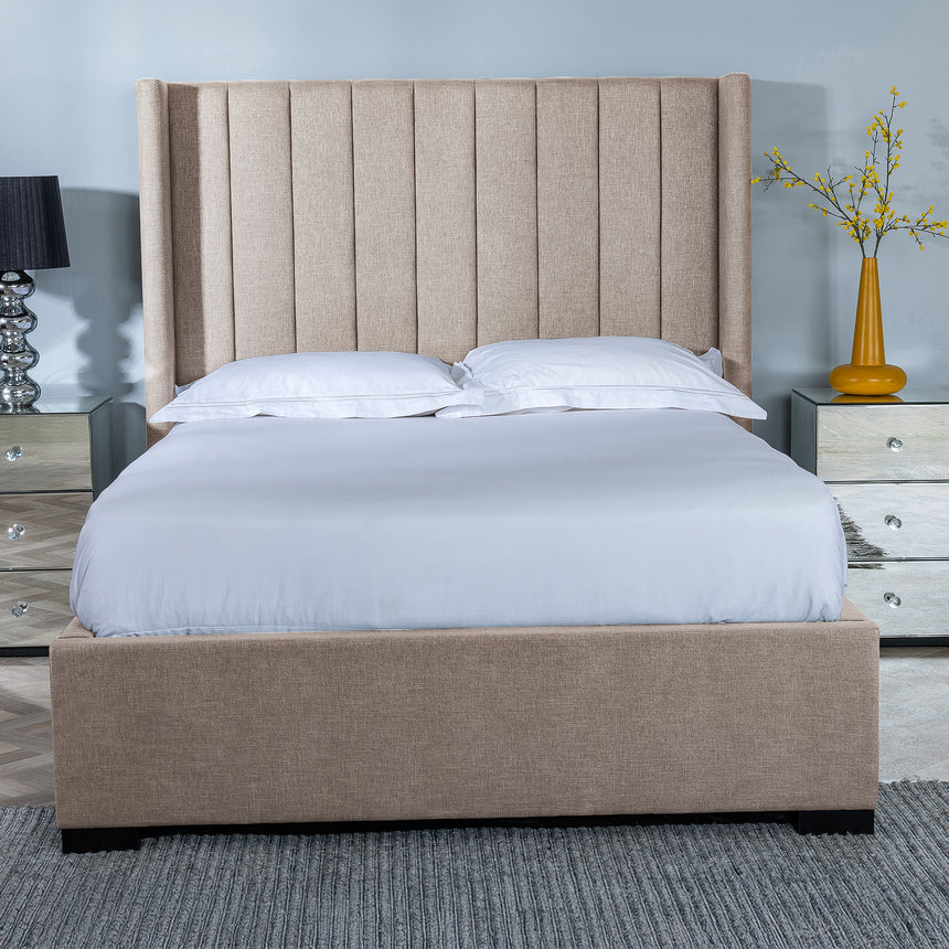 Avola Boucle Fabric Ottoman Storage Bed