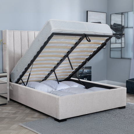 Avola Boucle Fabric Ottoman Storage Bed