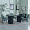 Emilia Fluted Black Dining Set - Rovereto Cream Fabric Dining Chair