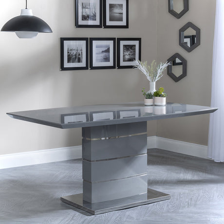 Canbury 6 Seater Gloss Dining Table with Pedestal Base