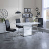 Canbury White Gloss Dining Set - Romi Faux Leather Dining Chair