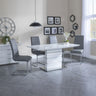 Canbury White Gloss Dining Set - Romi Faux Leather Dining Chair