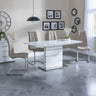 Canbury White Gloss Dining Set - Padua Faux Leather Dining Chair
