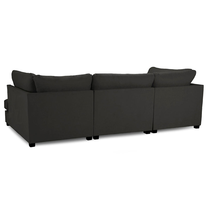Carnaby Classic Black Fabric U Shape Corner Sofa Suite