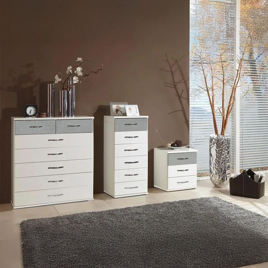 Carrara 3 Drawer Bedside Cabinet
