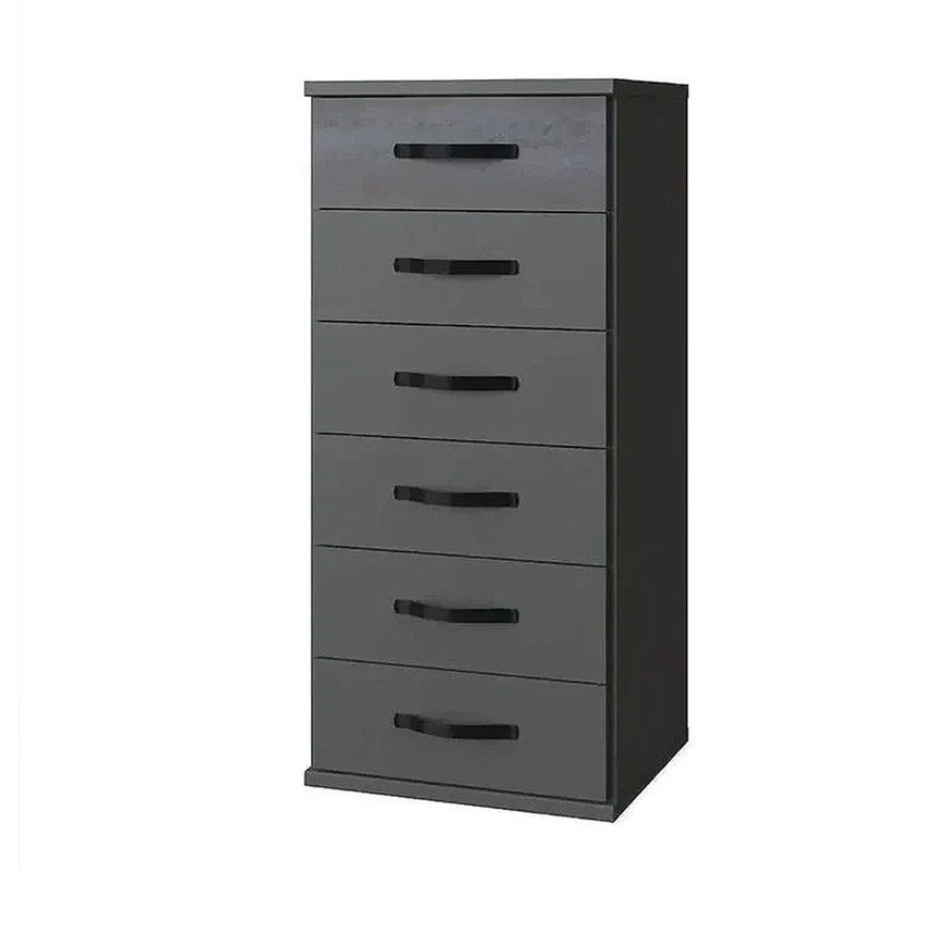 Carrara Graphite 6 Drawer Narrow Chest