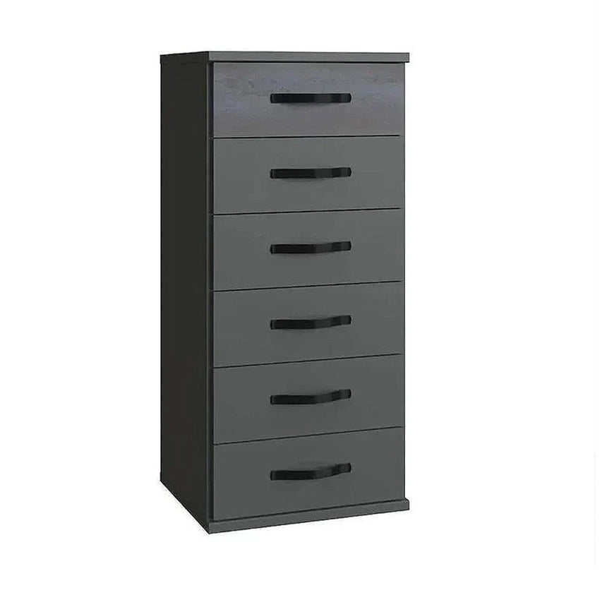 Carrara Graphite 6 Drawer Narrow Chest
