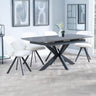 Charlotte Grey Ceramic Extending Dining Set - Burano Velvet Fabric Swivel Dining Chair