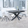 Charlotte Grey Ceramic Extending Dining Set - Messina Fabric Swivel Dining Chair