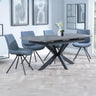 Charlotte Grey Ceramic Extending Dining Set - Messina Fabric Swivel Dining Chair