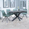 Charlotte Grey Ceramic Extending Dining Set - Messina Fabric Swivel Dining Chair