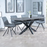 Charlotte Grey Ceramic Extending Dining Set - Messina Fabric Swivel Dining Chair