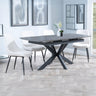 Charlotte Grey Ceramic Extending Dining Set - Rovereto Fabric Dining Chair