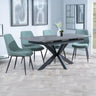 Charlotte Grey Ceramic Extending Dining Set - Rovereto Fabric Dining Chair
