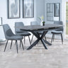 Charlotte Grey Ceramic Extending Dining Set - Rovereto Fabric Dining Chair