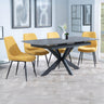 Charlotte Grey Ceramic Extending Dining Set - Rovereto Fabric Dining Chair