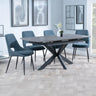 Charlotte Grey Ceramic Extending Dining Set - Stansbury Fabric Dining Chair