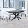 Charlotte Grey Ceramic Extending Dining Set - Stansbury Fabric Dining Chair