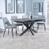 Charlotte Grey Ceramic Extending Dining Set - Stansbury Fabric Dining Chair