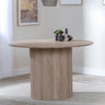 Charlton Fluted 4 Seater  Effect Round Dining Table with Drum Base