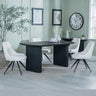 Charlton Fluted Black Dining Set - Diana Velvet Fabric Swivel Dining Chair