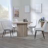 Charlton Fluted Oak 4 Seater Round Dining Set - Rovereto Fabric Dining Chair