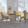 Charlton Fluted Oak 4 Seater Round Dining Set - Rovereto Fabric Dining Chair
