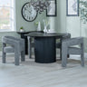 Charlton Fluted Black 4 Seater Round Dining Set - Killen Boucle Fabric Dining Chair
