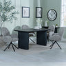 Charlton Fluted Black Dining Set - Altavista Fabric Swivel Dining Chair