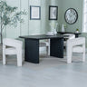 Charlton Fluted Black Dining Set - Killen Boucle Fabric Dining Chair