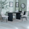 Charlton Fluted Black Dining Set - Rovereto Fabric Dining Chair