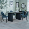 Charlton Fluted Black Dining Set - Stansbury Fabric Dining Chair