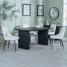 Charlton Fluted Black Dining Set - Stansbury Fabric Dining Chair