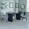 Charlton Fluted Black Dining Set - Torres Fabric Swivel Dining Chair