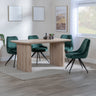 Charlton Fluted Oak Dining Set - Diana Velvet Fabric Swivel Dining Chair