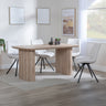 Charlton Fluted Oak Dining Set - Messina Fabric Swivel Dining Chair