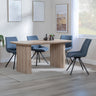 Charlton Fluted Oak Dining Set - Messina Fabric Swivel Dining Chair